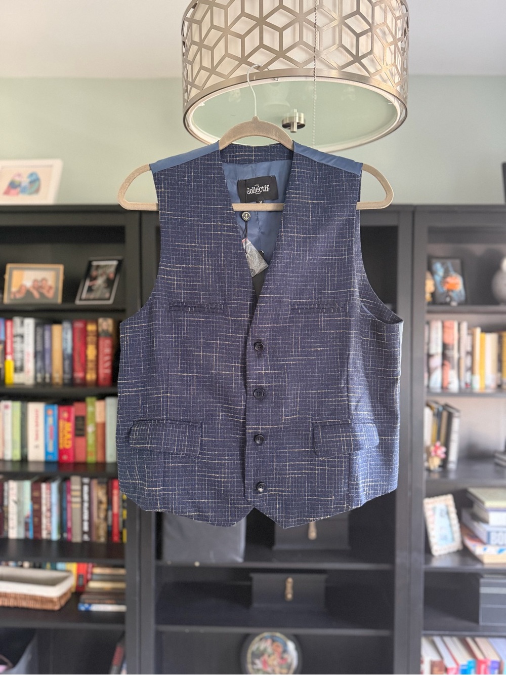 Collectif Men's Navy Max Waistcoat Vest